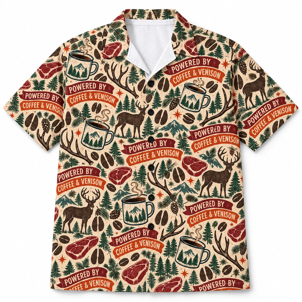 Hawaiihemd „Coffee, Tracks & Venison“