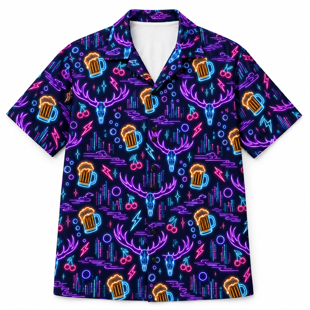 Antler Neon Happy Hour Hawaiian Shirt