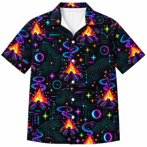 Pixel Ember Afterglow Hawaiian Shirt