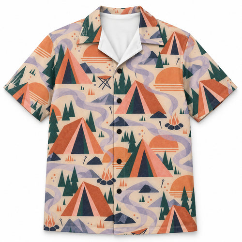 Campfire Smoke Geometry Hawaiihemd