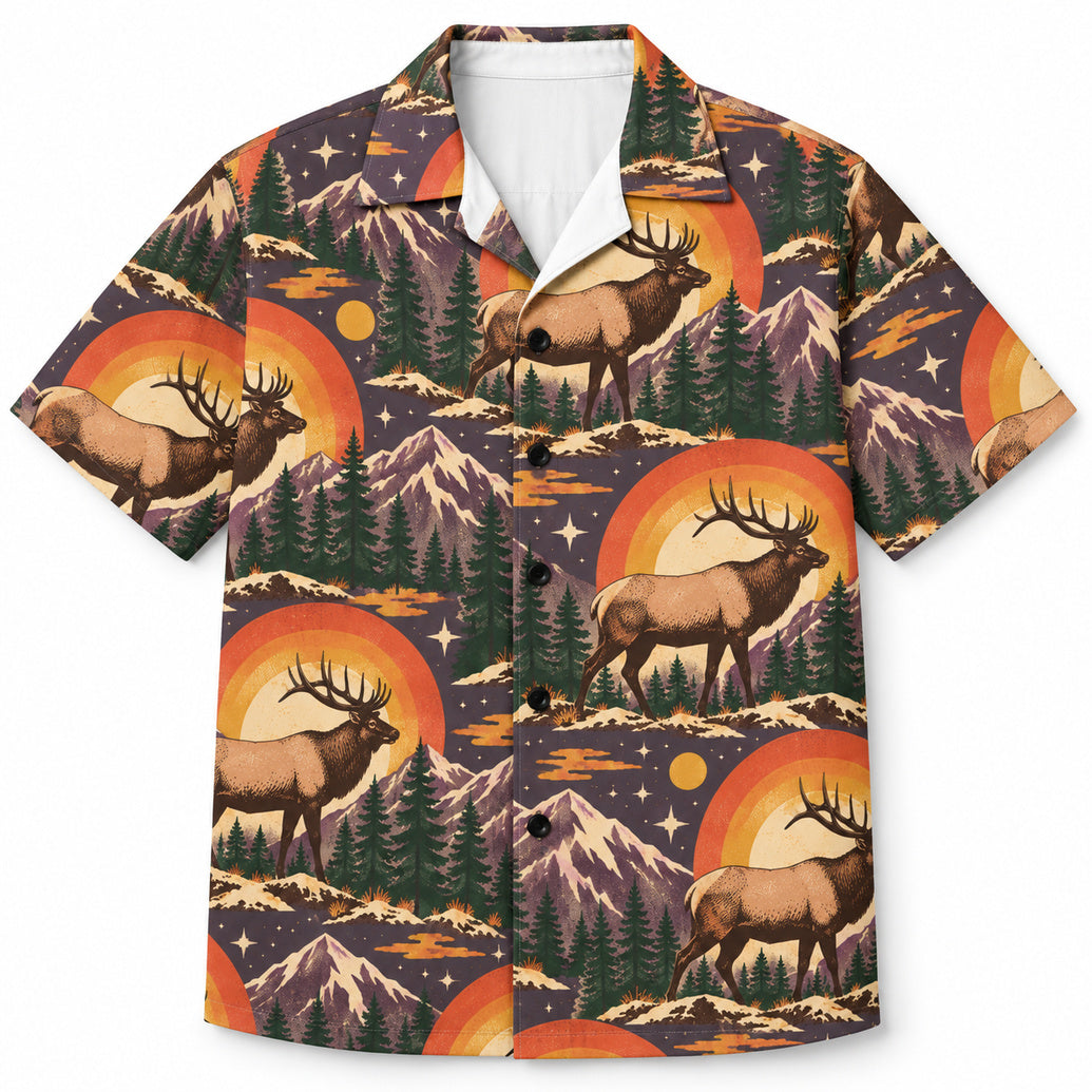Canyon Sunset Elk Hawaiihemd