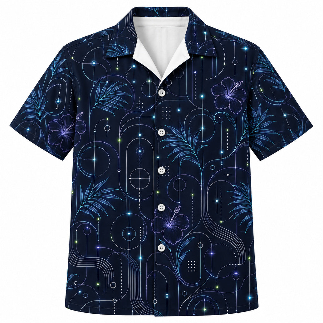Midnight Neon Circuit Hawaiihemd