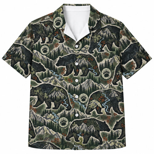 Mountain Bear Topography Hawaiian Shirt