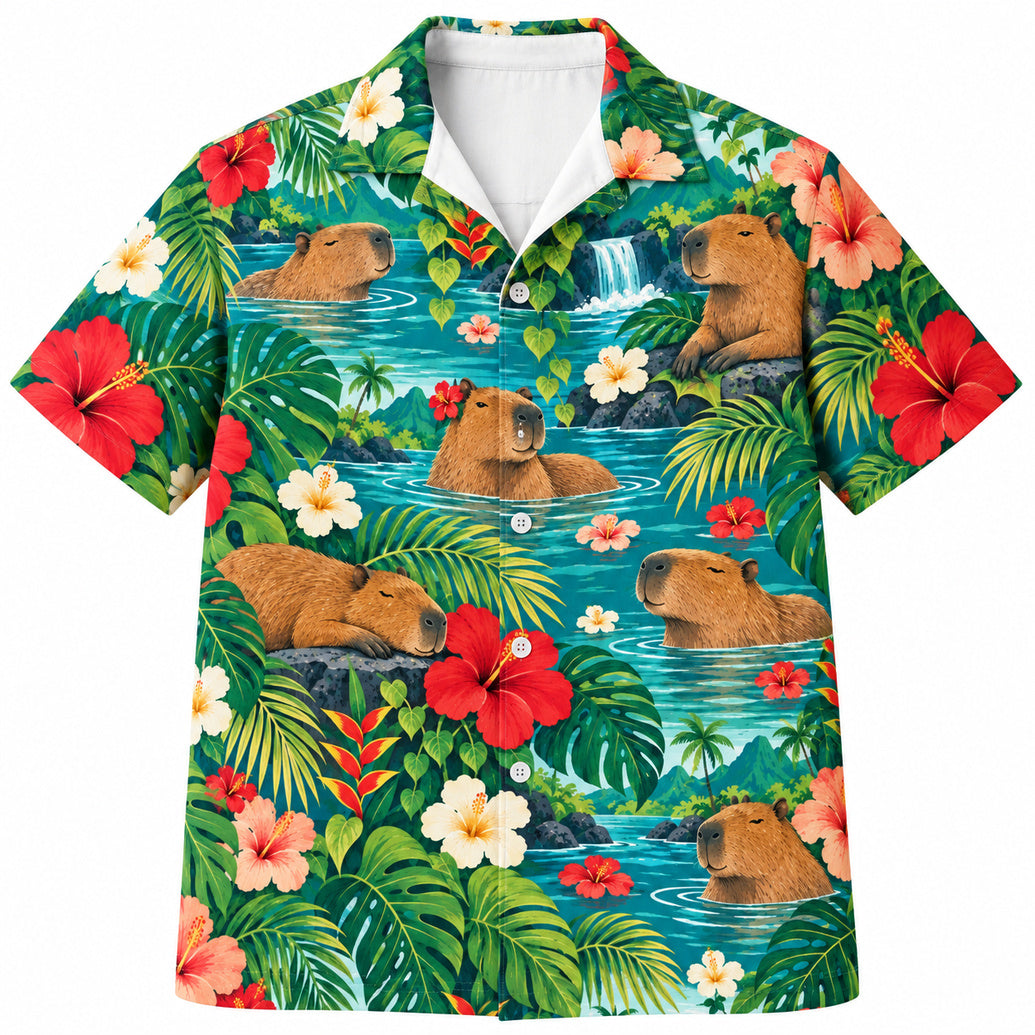 Hibiscus Lagoon Capybaras Hawaïshirt