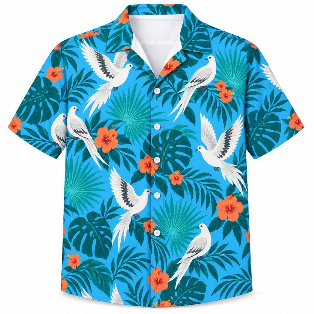Lagoon Dove Fronds Hawaïshirt