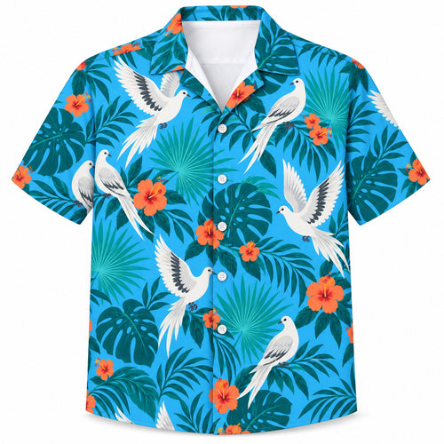 Lagoon Dove Fronds Hawaïshirt