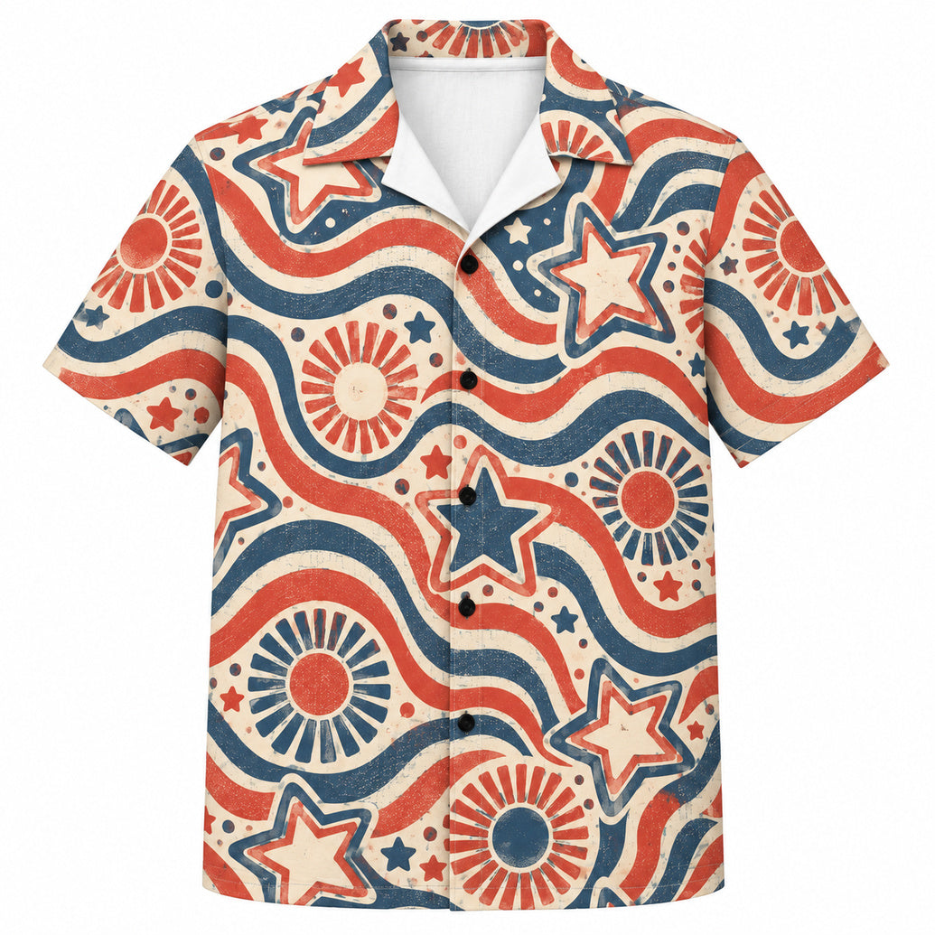 Seventies Starstripe Sunfade Hawaiihemd