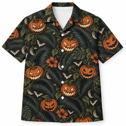Midnight Pumpkin Palms Hawaïshirt