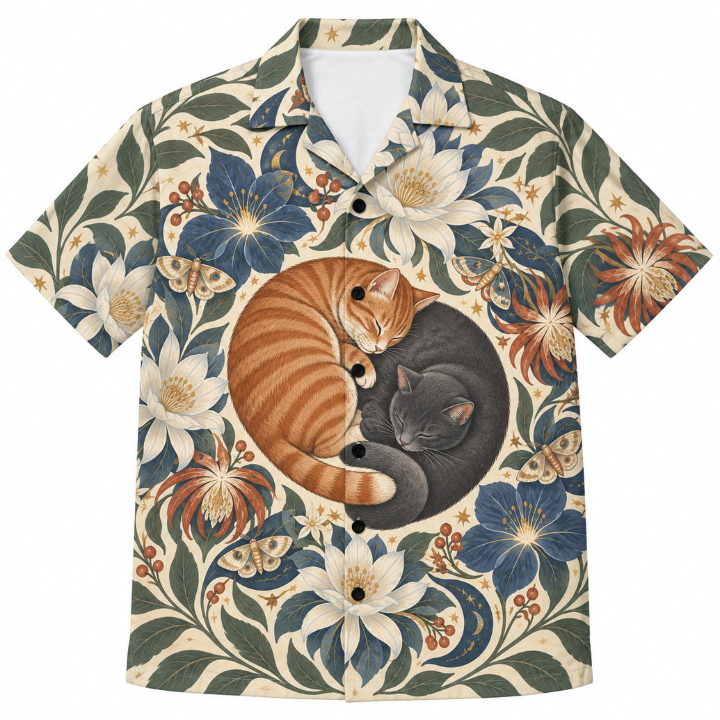 Cats in a Midnight Garden Hawaïshirt