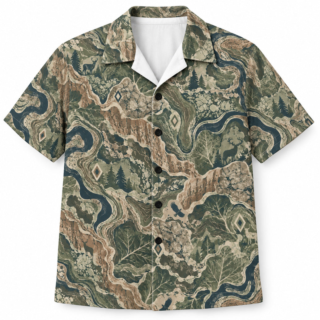 Canyon Camouflage Memory Map Hawaiihemd