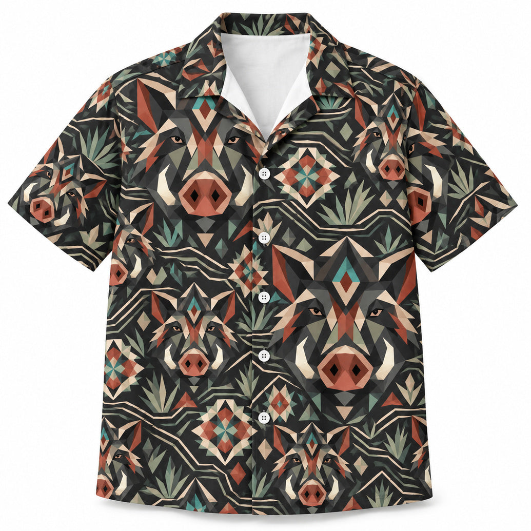 Triangulated Tusker Terrain Hawaiian Shirt