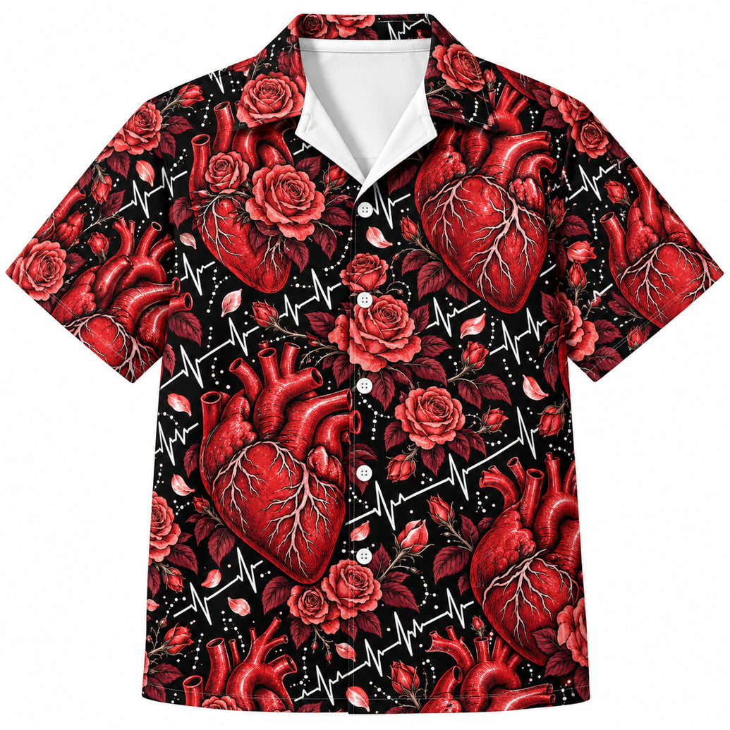 Crimson Cardio Rose Pulse Hawaiihemd