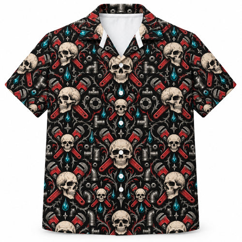 Midnight Wrench Crest Hawaïshirt