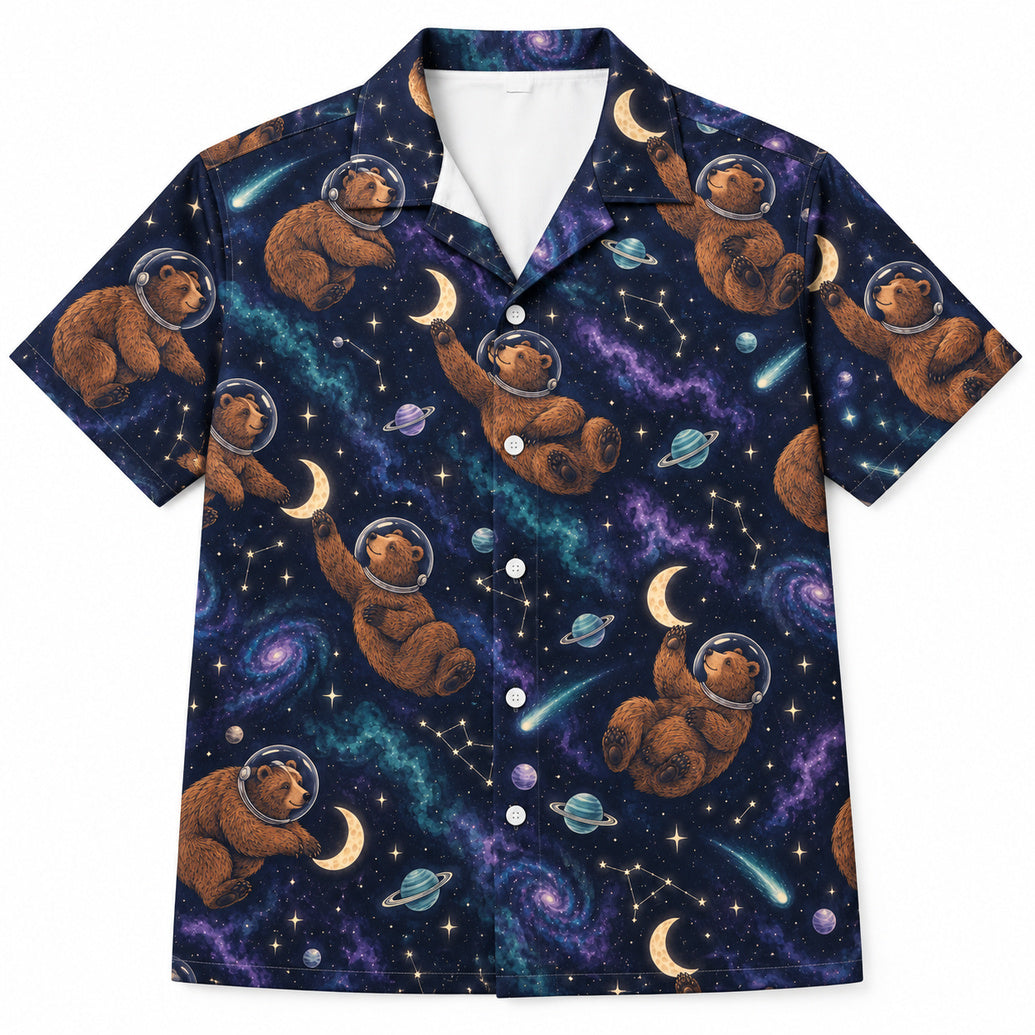 Grizzly Nebula Drift Hawaiian Shirt