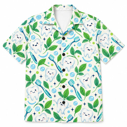 Mint Smile Garden Hawaiihemd