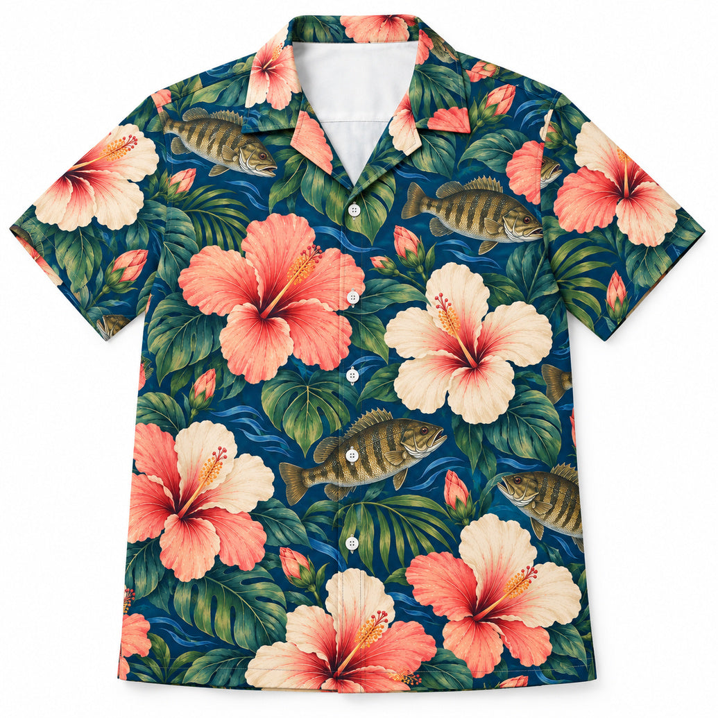 Hibiscus Hidden Smallmouth Hawaiian Shirt