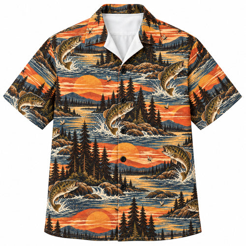 Smallmouth Sunset Run Hawaiian Shirt