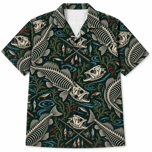 Bass Bones & Crossed Rods Hawaiian Shirt