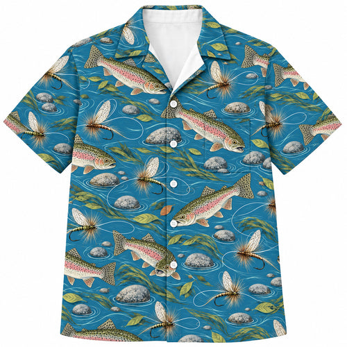 Rainbow Trout Dry-Fly Current Hawaiian Shirt