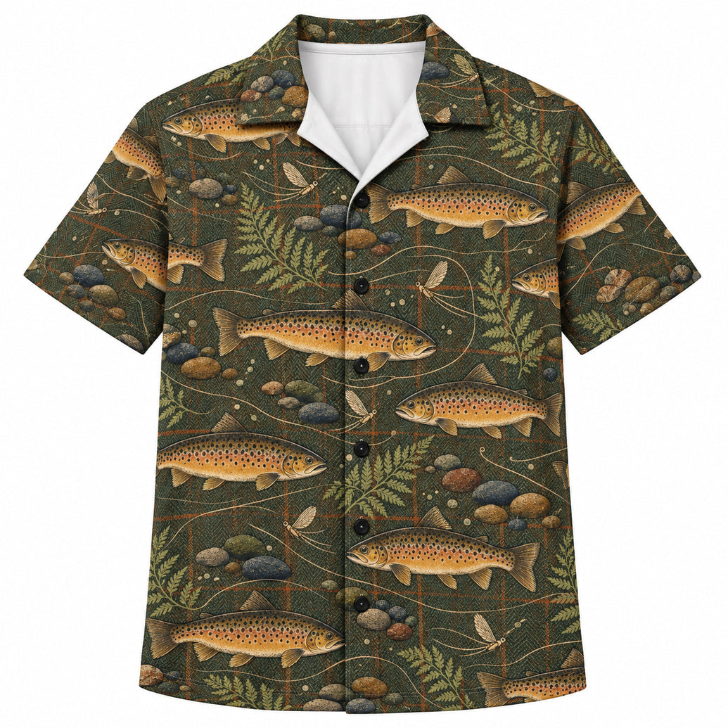 Heathered Trout Ledger Hawaiian Shirt