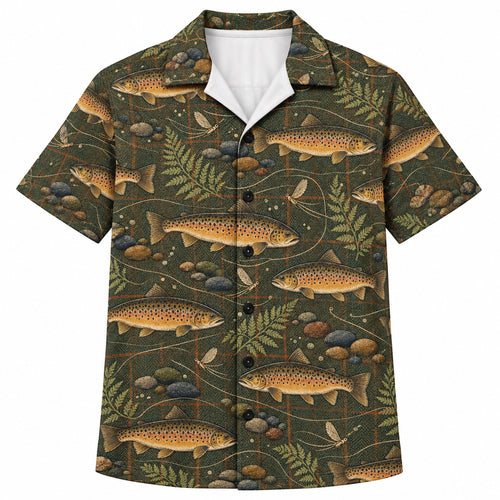 Heathered Trout Ledger Hawaiian Shirt