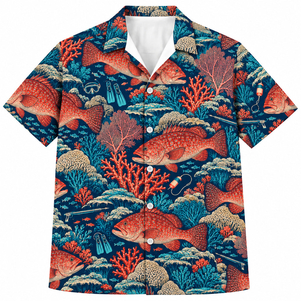 Coral Trout Dive Chart Hawaiian Shirt