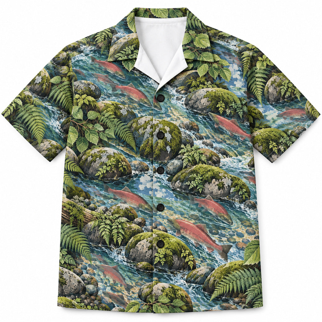 Mossbank Pink Salmon Drift Hawaiian Shirt