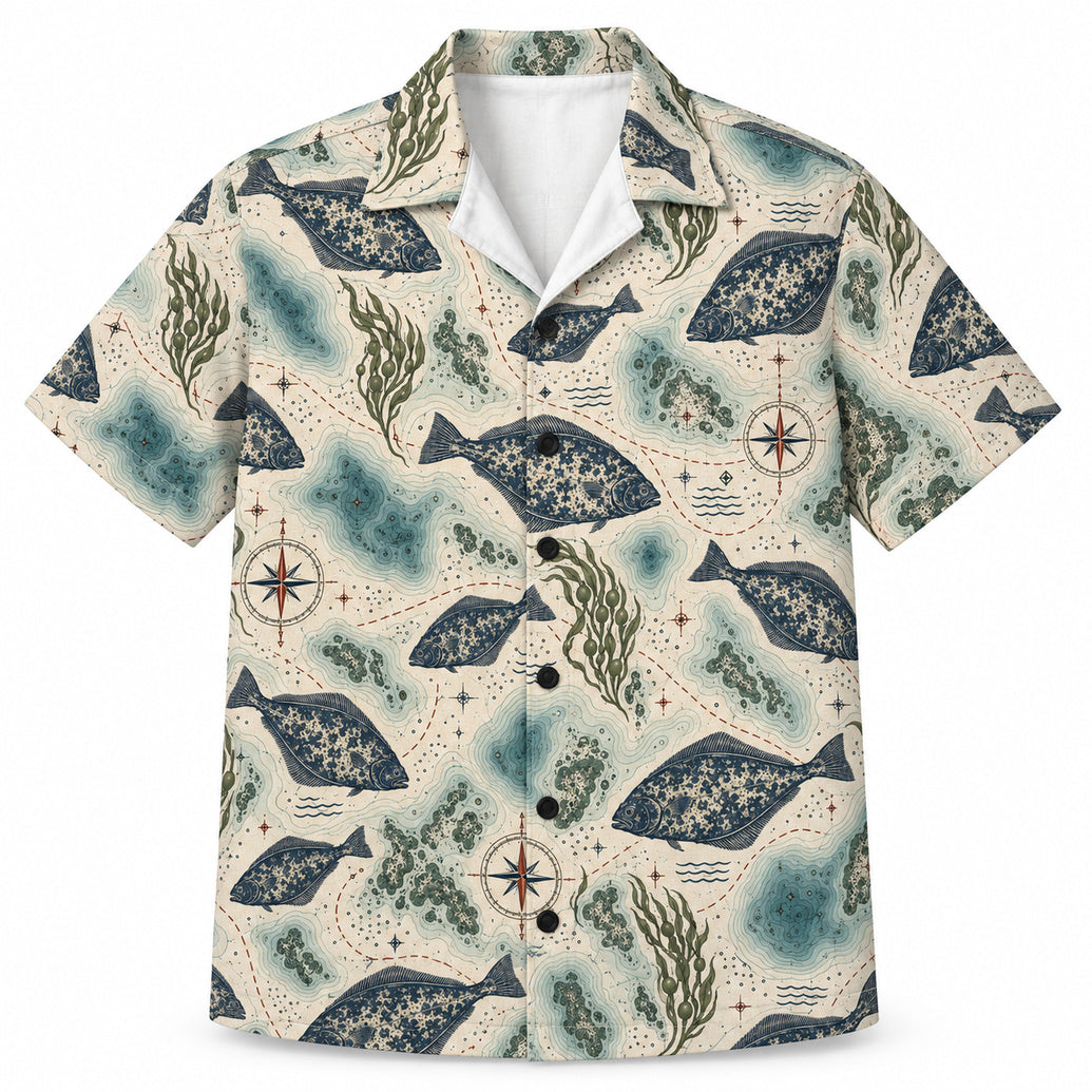 Halibut Soundings Atlas Hawaiian Shirt
