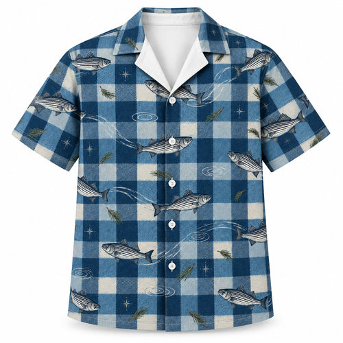 Plaid Tide Striper Trails Hawaiian Shirt