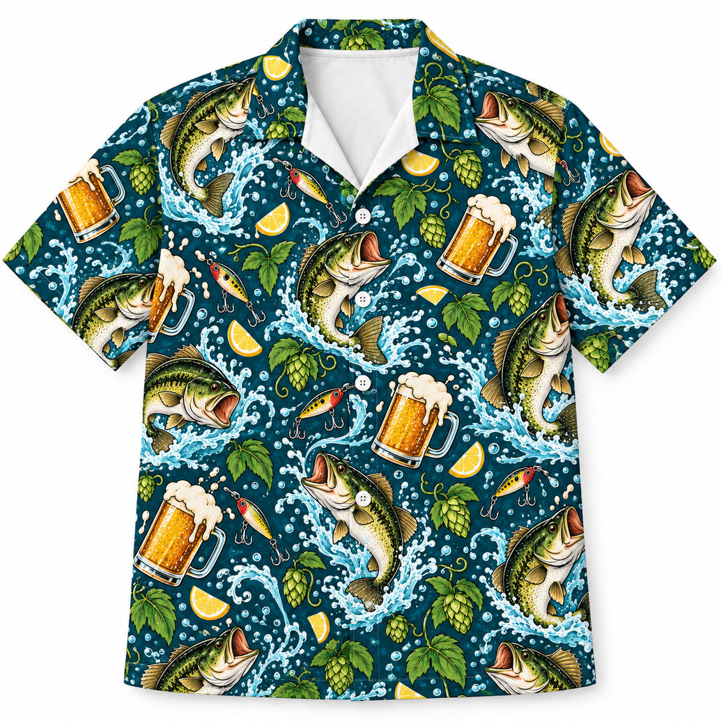 Bass, Brews & Big Splashes Hawaiian Shirt