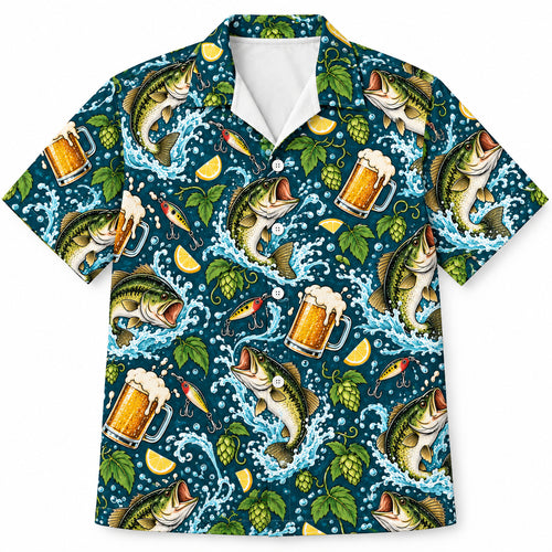 Bass, Brews & Big Splashes Hawaiian Shirt