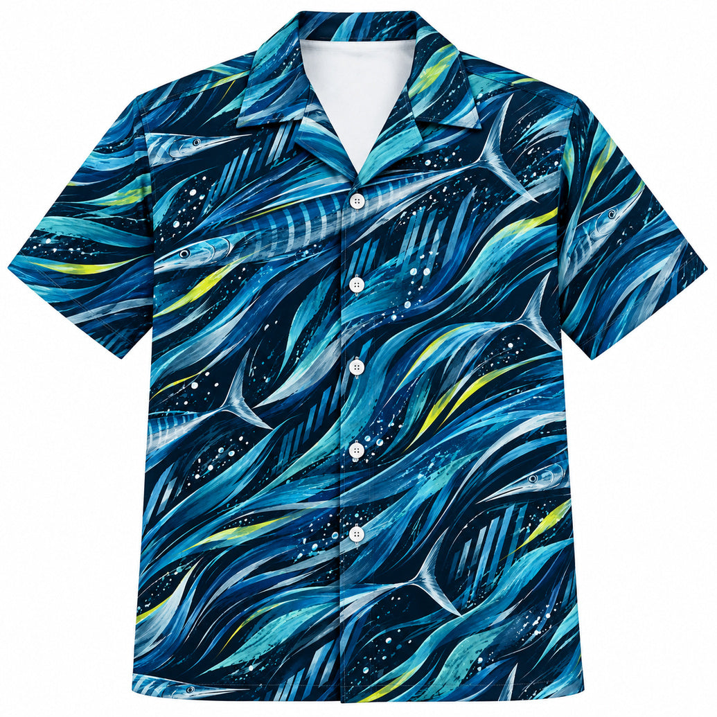 Wahoo Slipstream Ribbons Hawaiian Shirt
