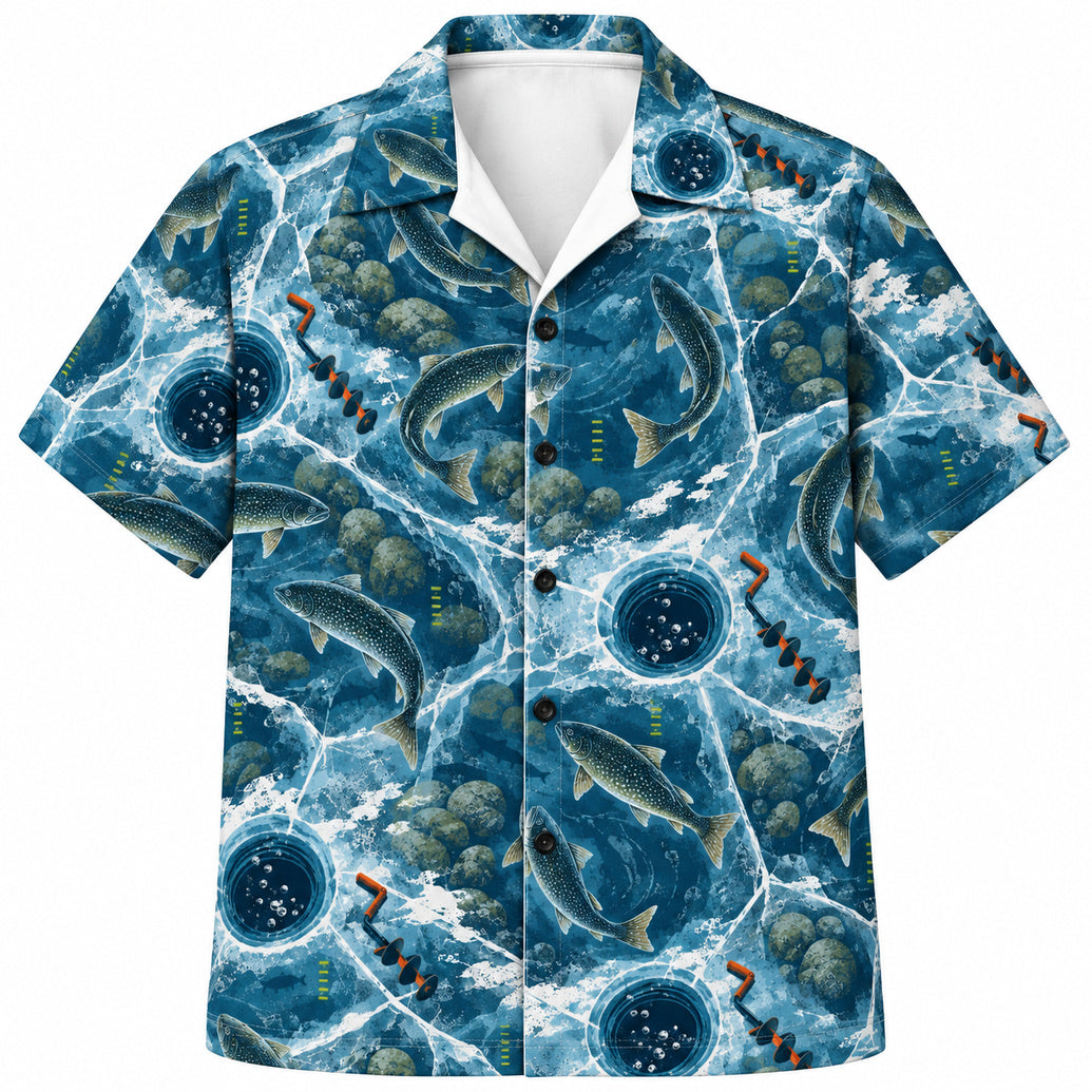 Hardwater Lake Trout Signals Hawaiian Shirt