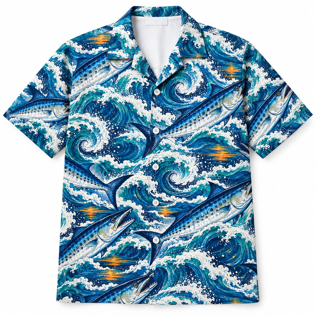 Swellblade Mackerel Hawaiian Shirt