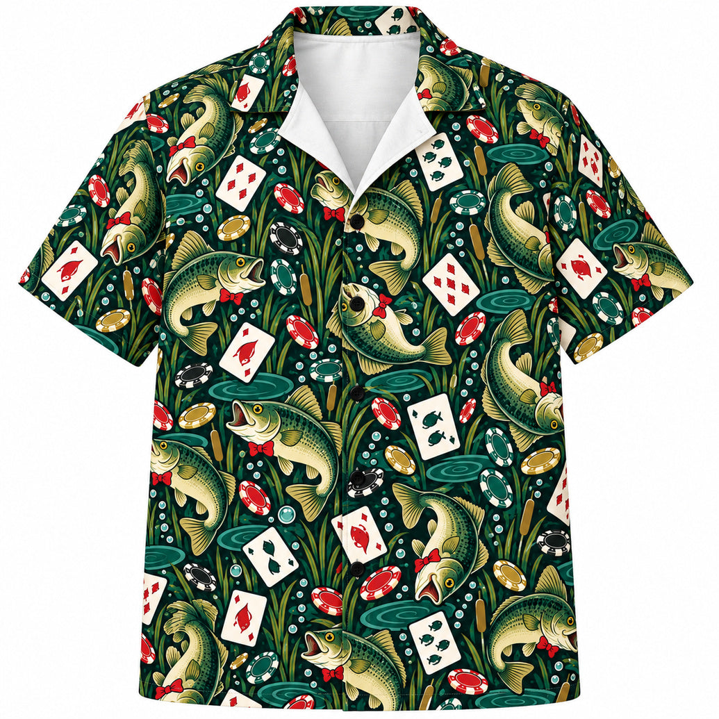 Lucky Bass River Hold'em Hawaiian Shirt
