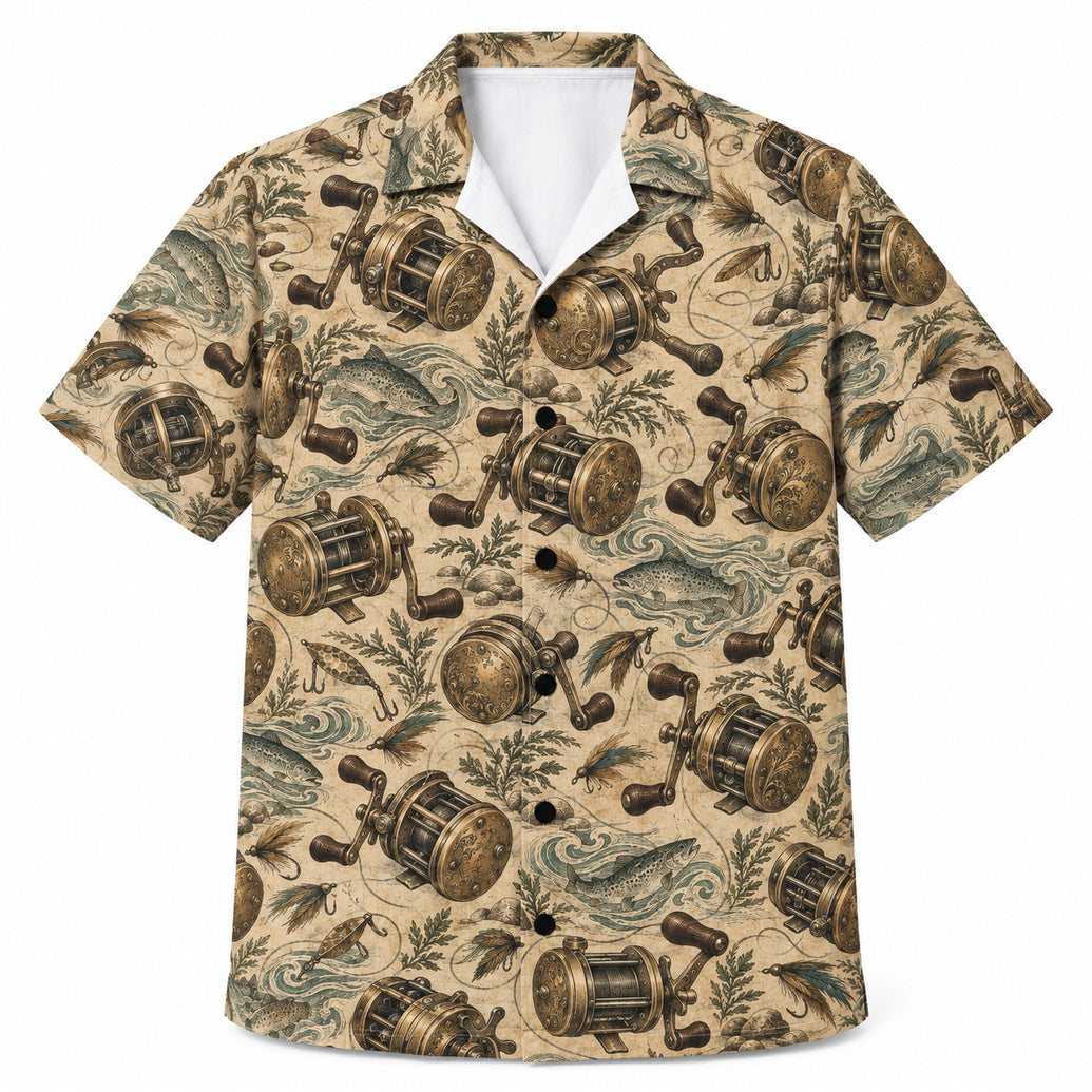 Sepia Reel Ledger Hawaiian Shirt