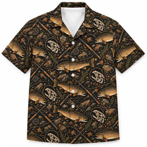 Gravel & Bone Brown Trout Hawaiian Shirt