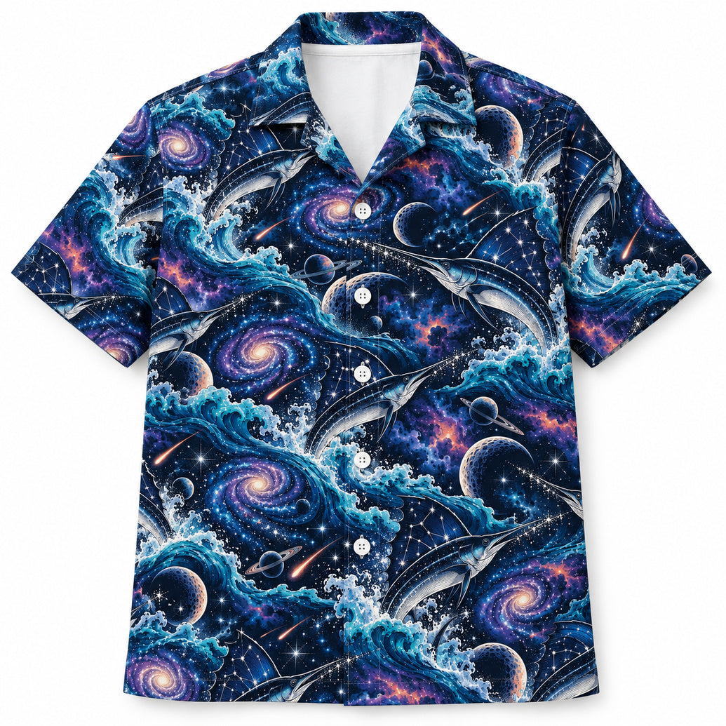 Black Marlin Starwake Hawaiian Shirt
