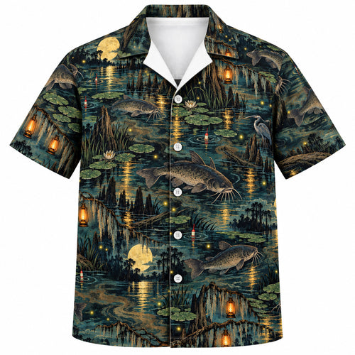 Lantern Moon Channel Cats Hawaiian Shirt