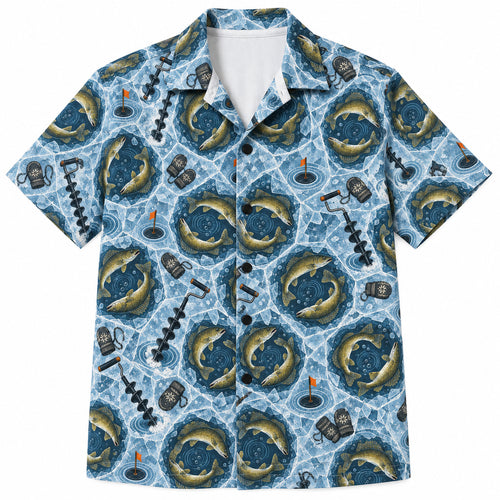 Walleye Icehouse Signals Hawaiian Shirt