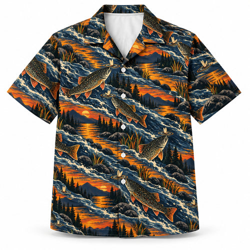 Brook Trout Ember Rise Hawaiian Shirt