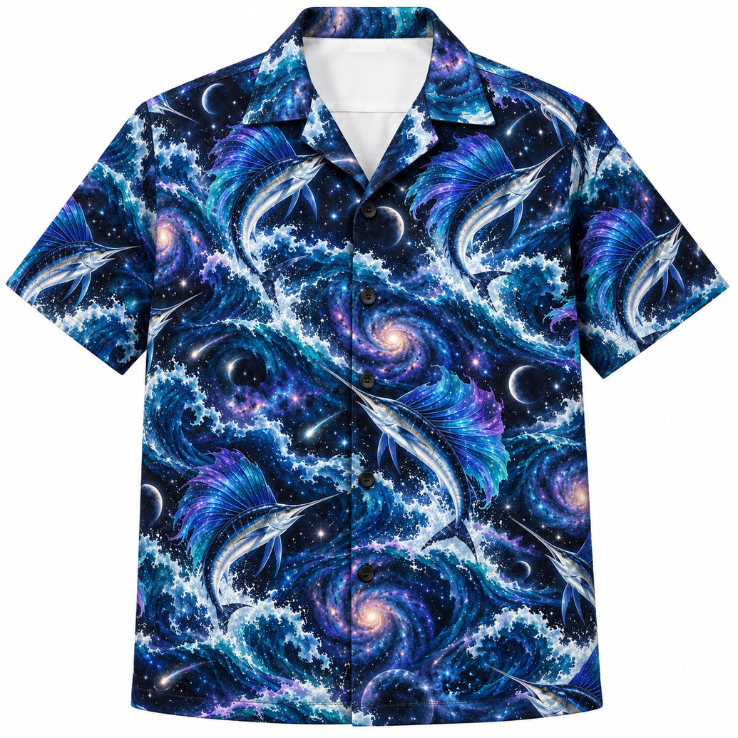 Nebula Wake Sailfish Hawaiian Shirt