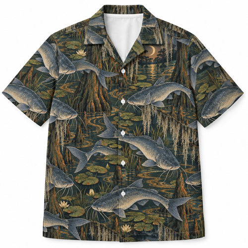 Blue Catfish Mosswater Hawaiian Shirt