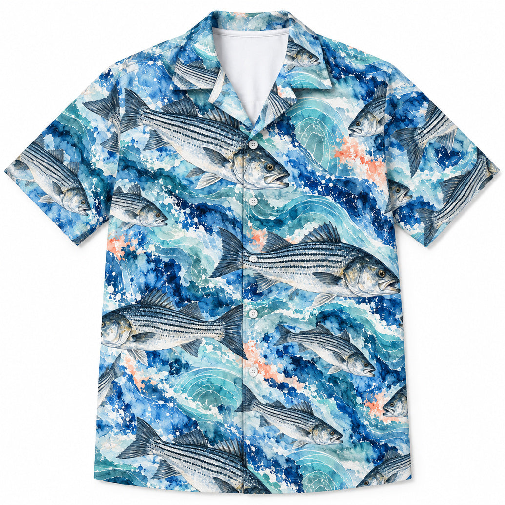 Striper Ink Current Hawaiian Shirt