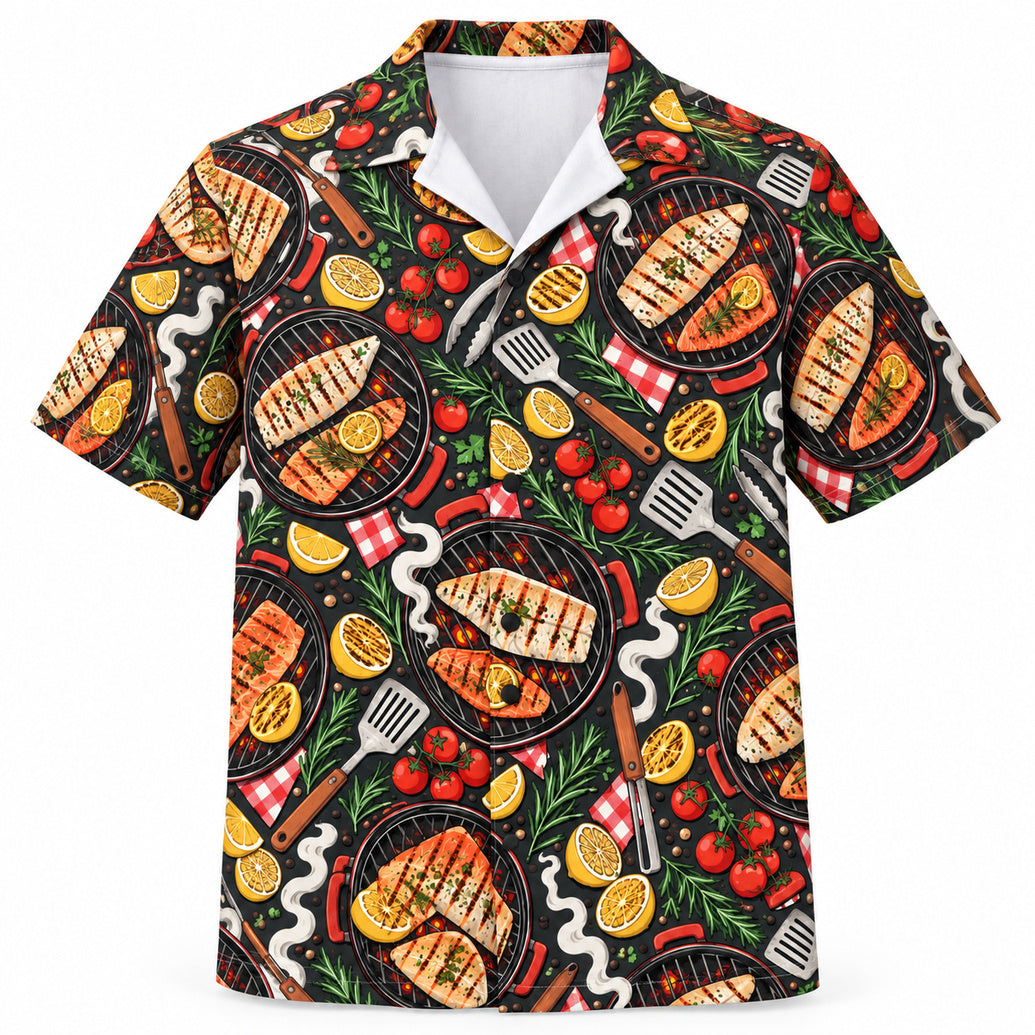 Charcoal & Citrus Landing Hawaiian Shirt