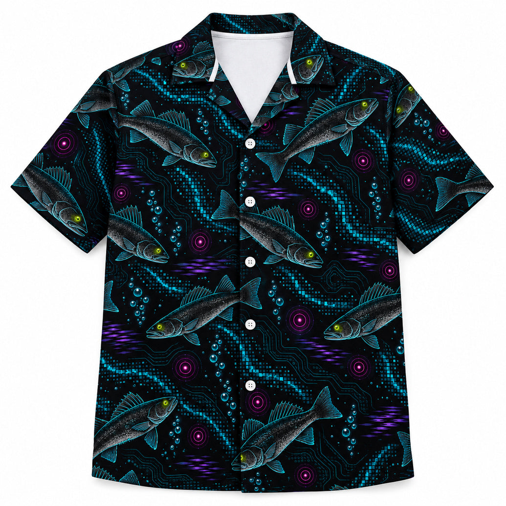 Electric Walleye Nightline Hawaiian Shirt