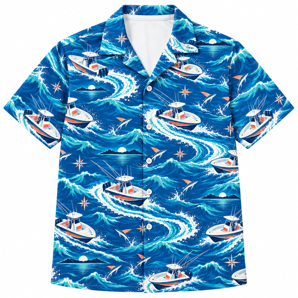 Bluewater Console Wake Hawaiian Shirt