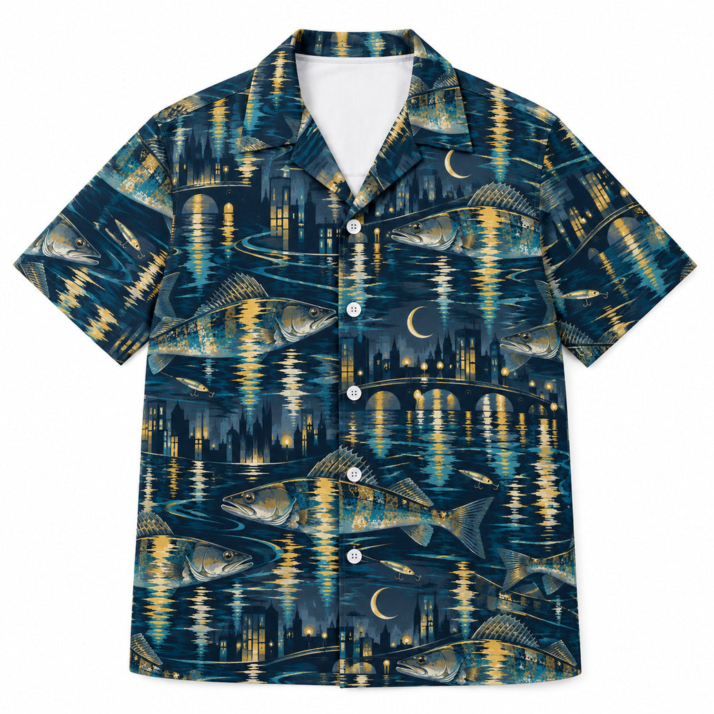 Zander Under City Reflections Hawaiian Shirt