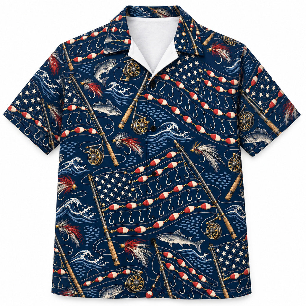 Stars, Stripes & Tight Lines Hawaiian Shirt