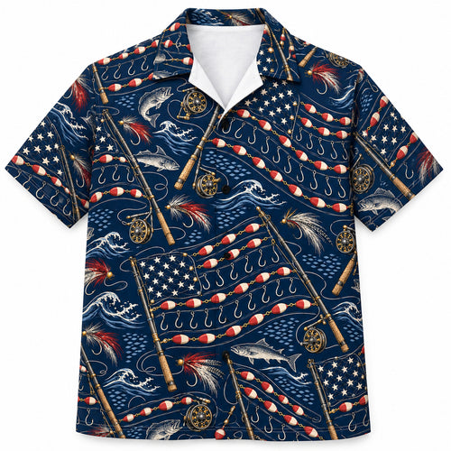 Stars, Stripes & Tight Lines Hawaiian Shirt